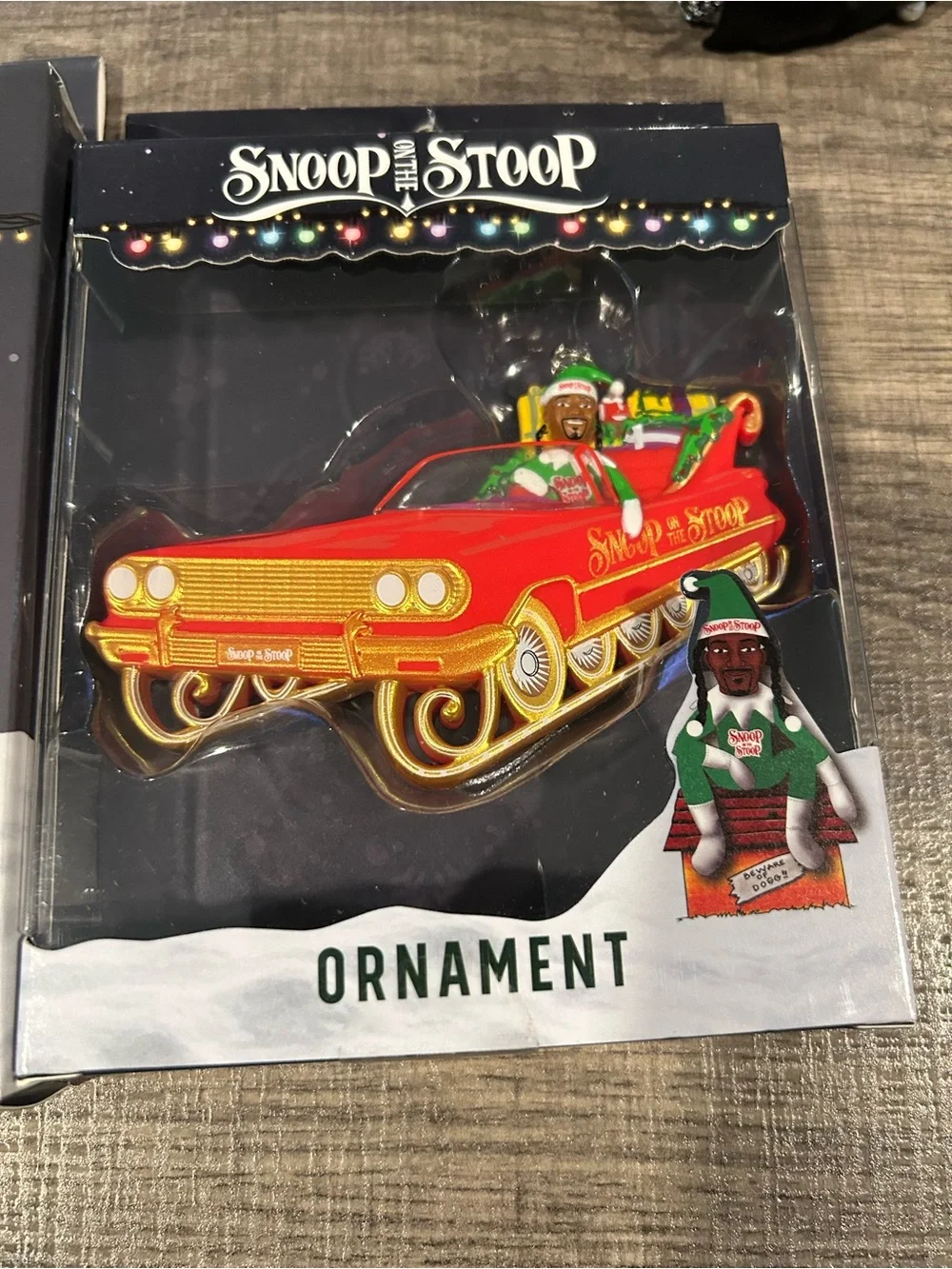 Snoop on the Stoop Men's Green Crewneck Sweater Ornament and Car ornament.